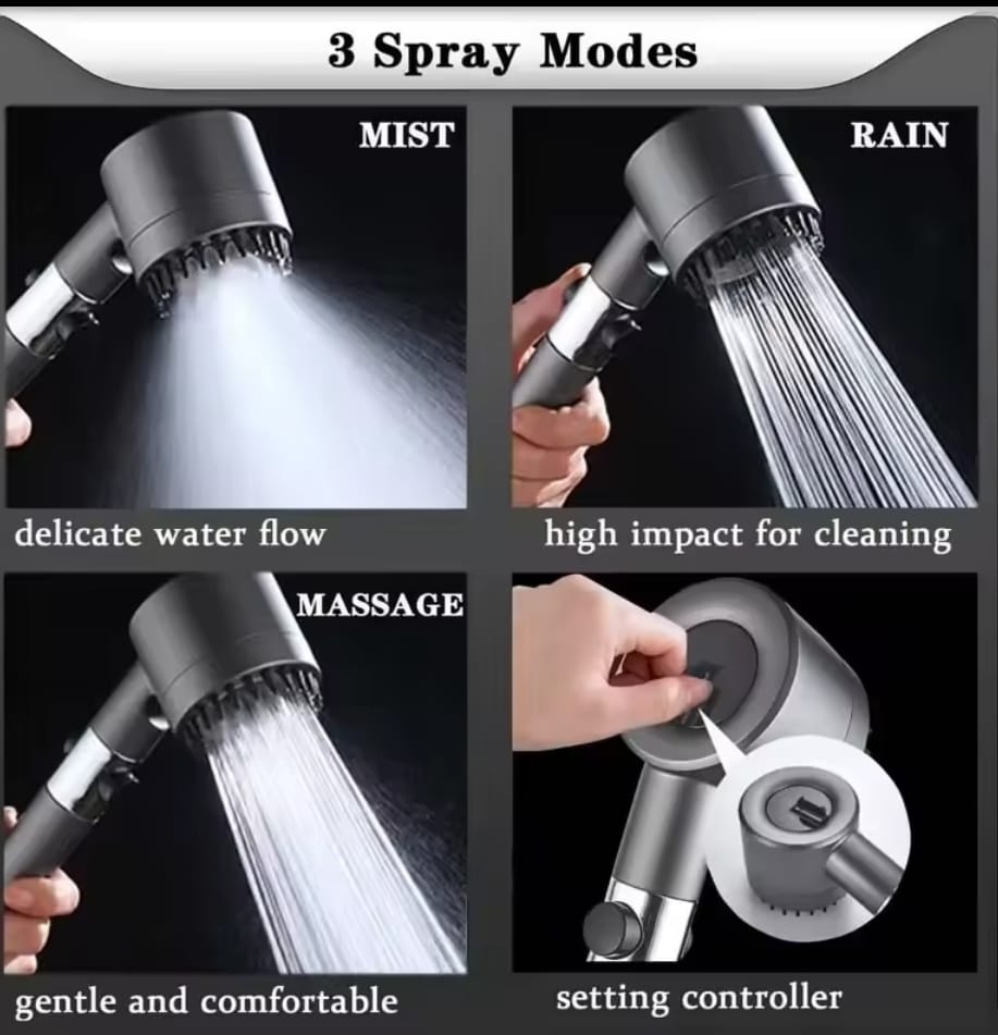 رأس دوش عالي الضغط مع فلتر لتنقية الماء